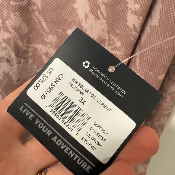 Eddie Bauer Women's Solarflex Long Sleeve Print Hoodie NEW Pink Plus 3X UPF - Picture 3 of 9